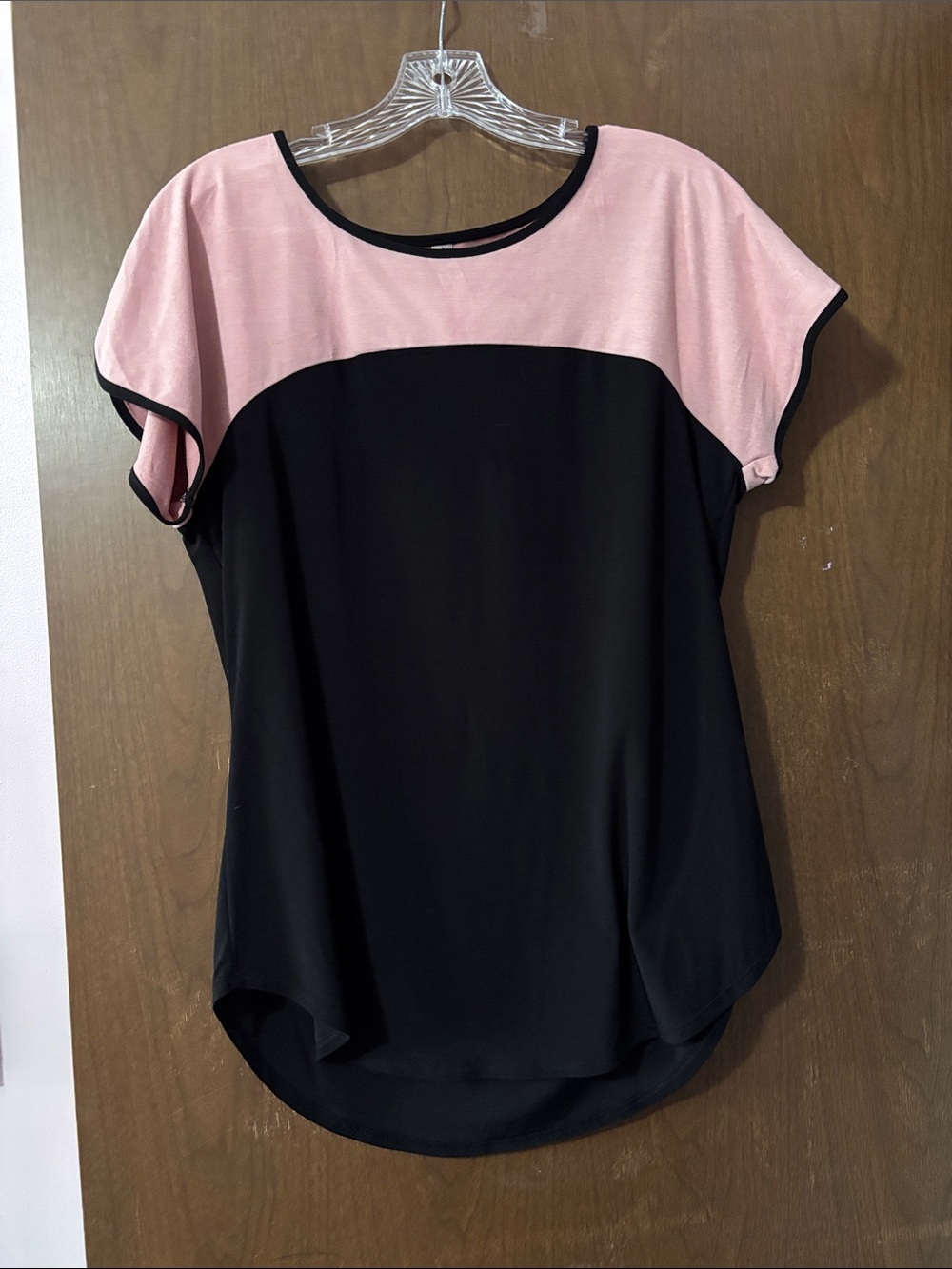 Two-Tone Pink and Black Women's Top